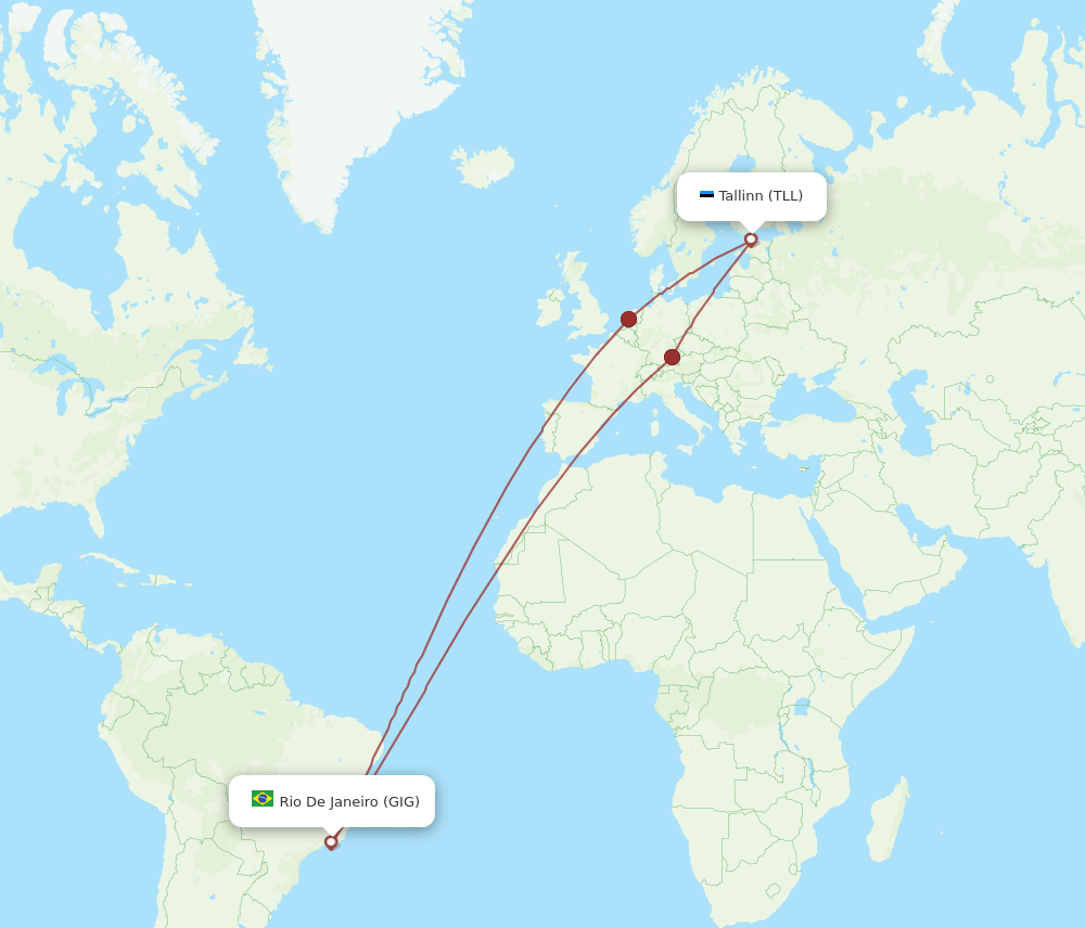 TLL-GIG flight routes