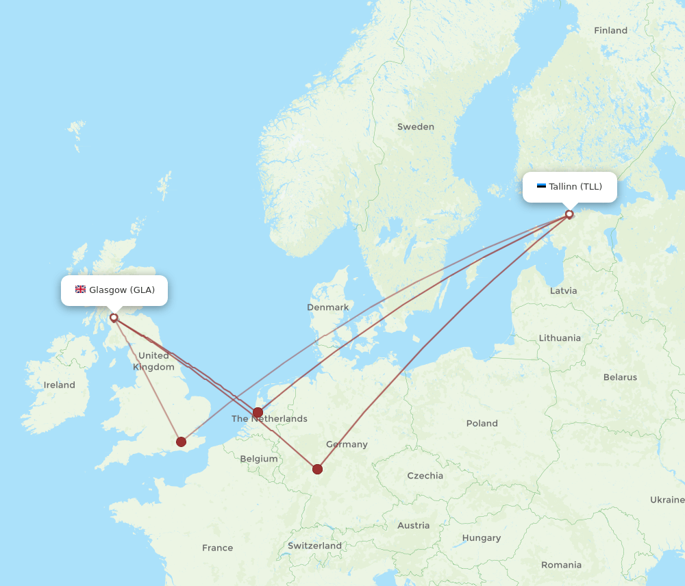 TLL-GLA flight routes