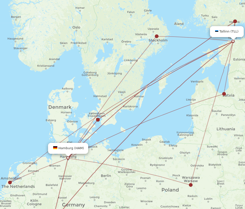 TLL-HAM flight routes
