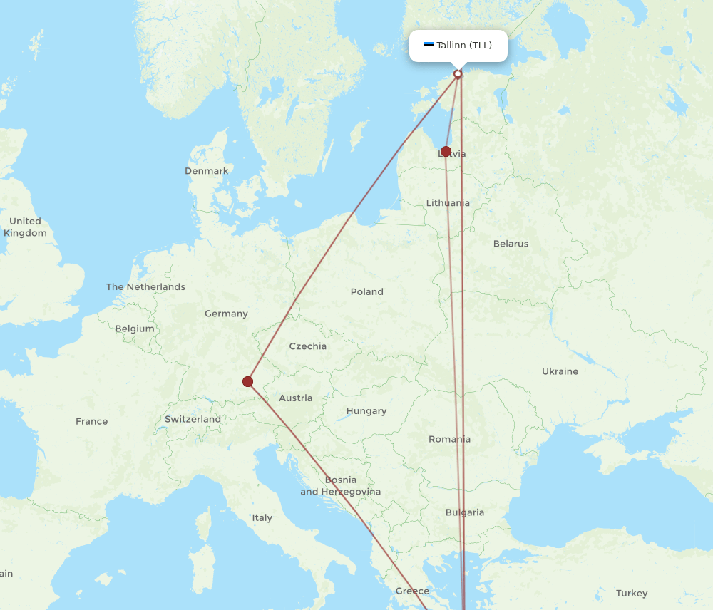 TLL to HER flights and routes map