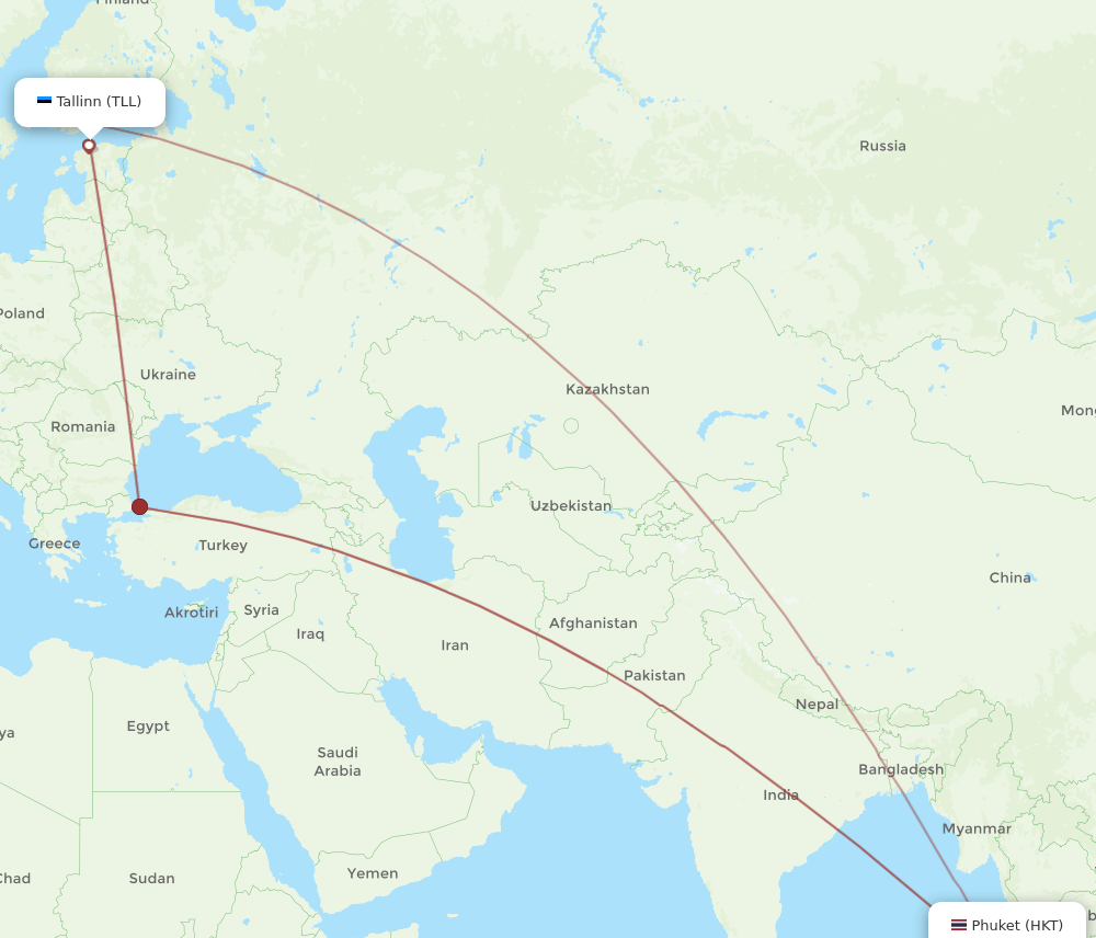 TLL-HKT flight routes