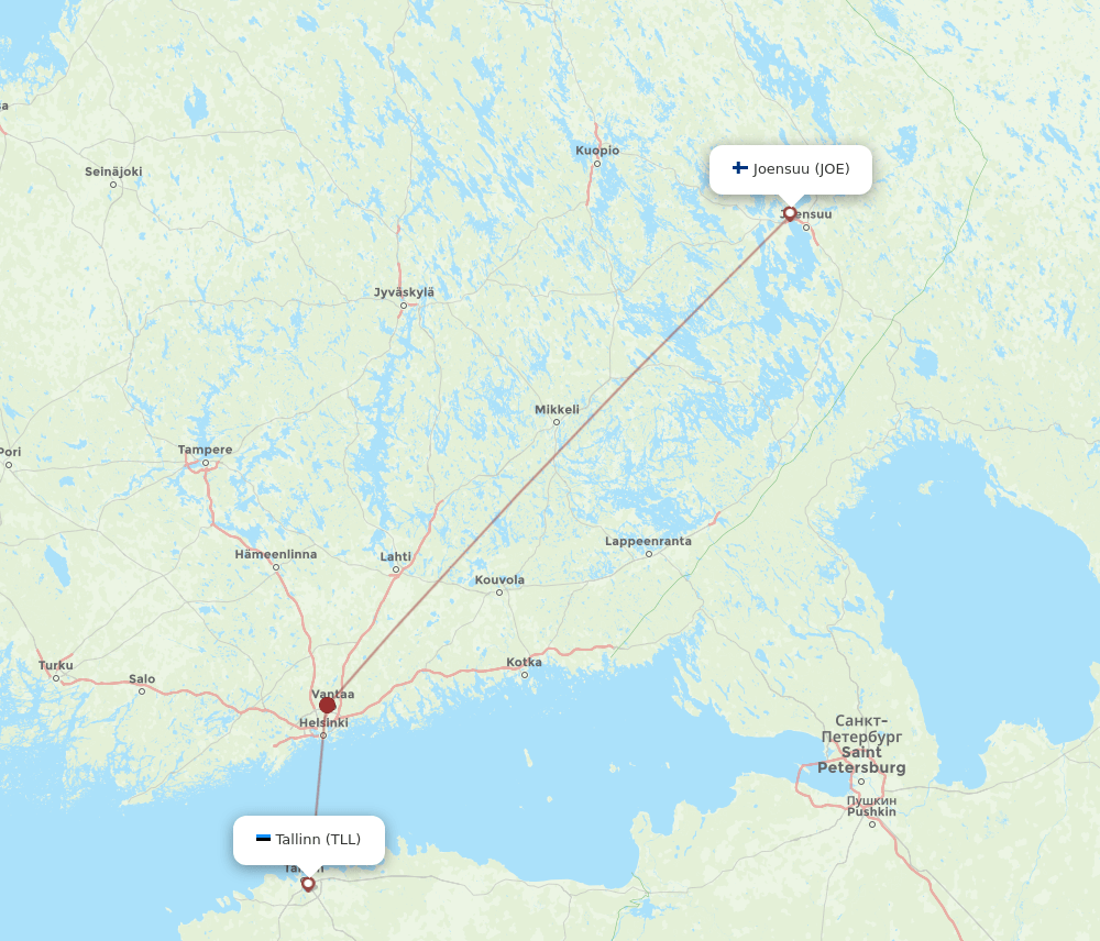 TLL-JOE flight routes