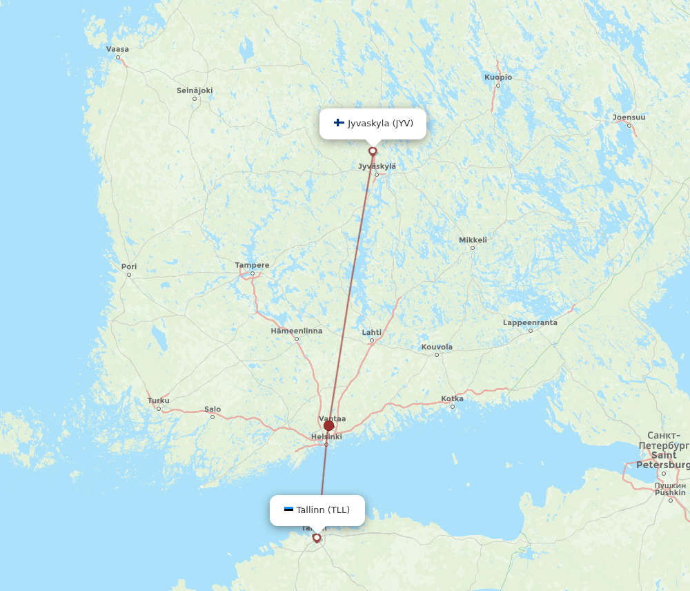TLL-JYV flight routes