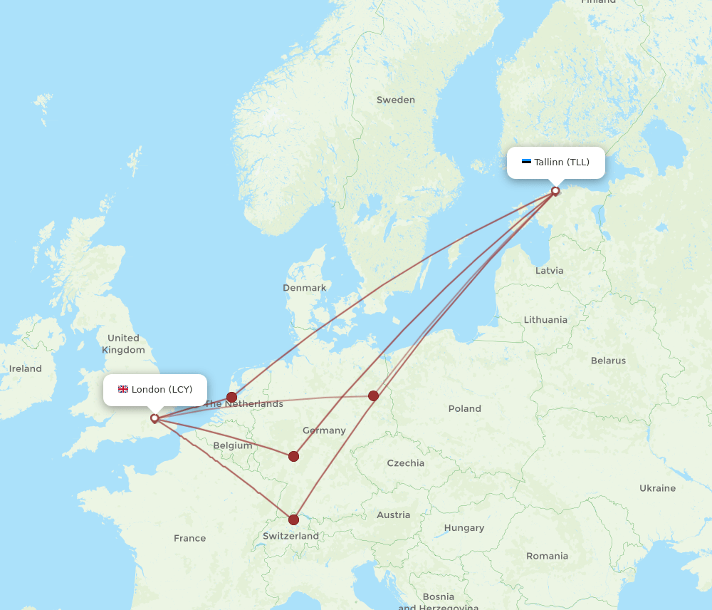 TLL-LCY flight routes