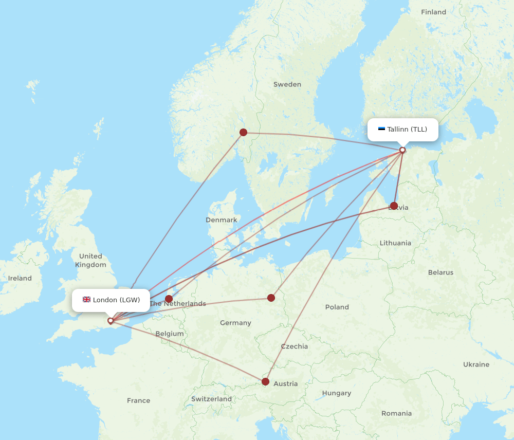 TLL-LGW flight routes