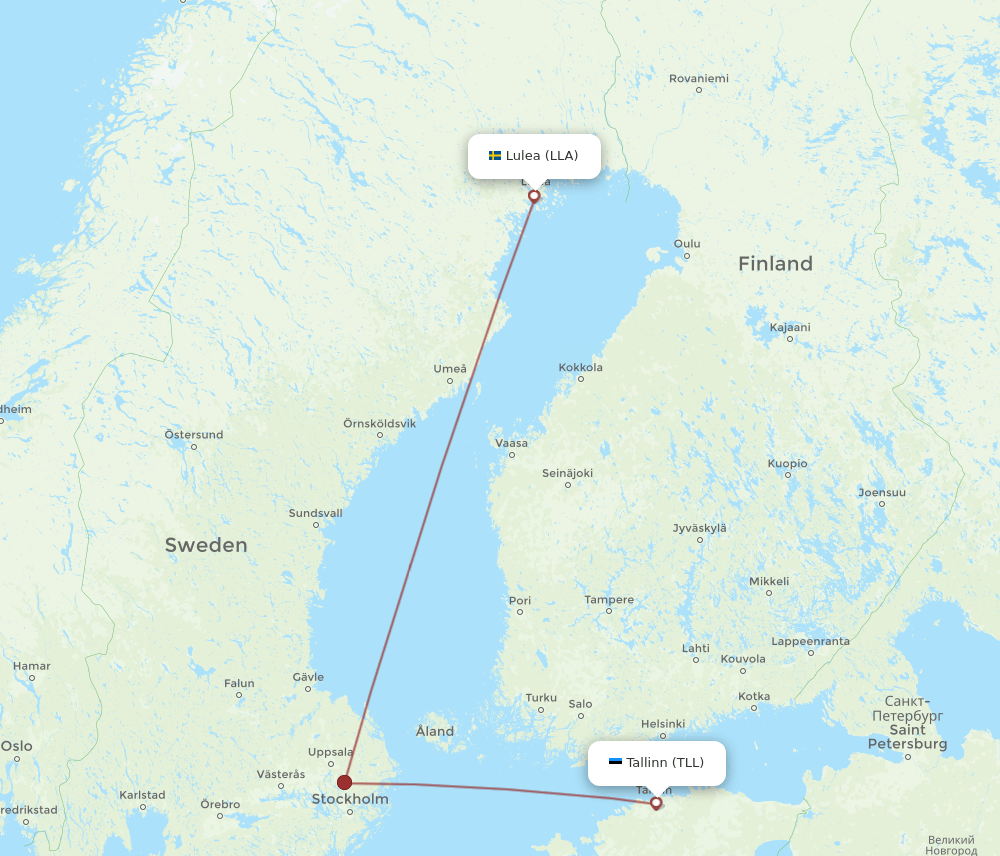 TLL-LLA flight routes