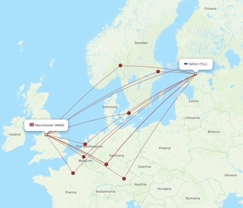 TLL-MAN flight routes