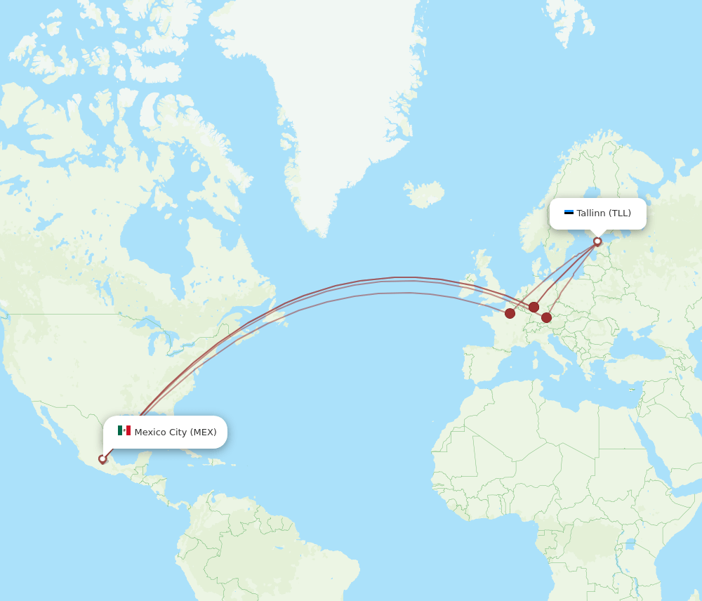 TLL-MEX flight routes