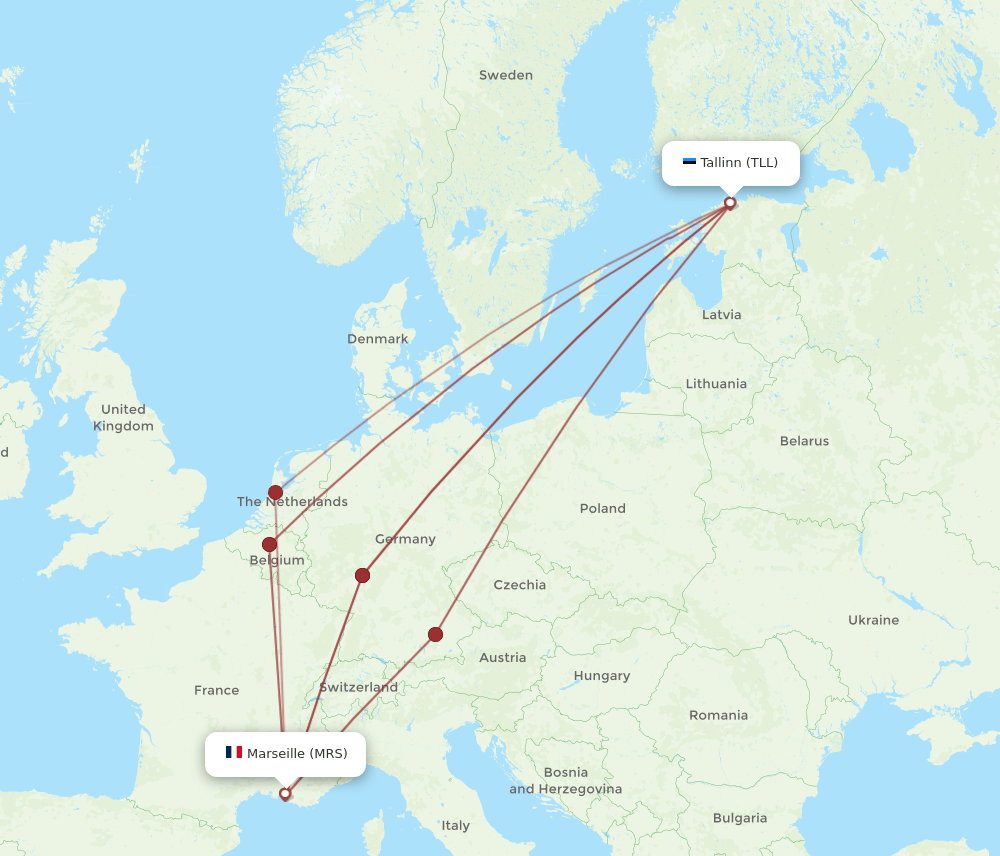 TLL-MRS flight routes