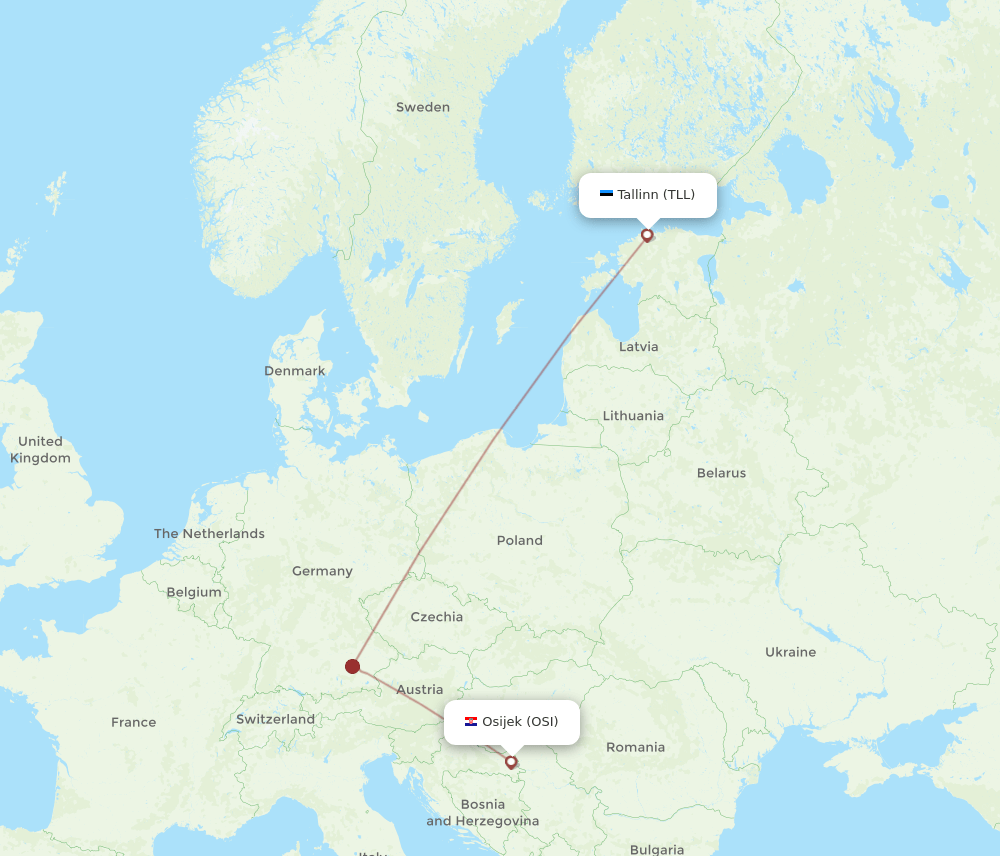 TLL to OSI flights and routes map