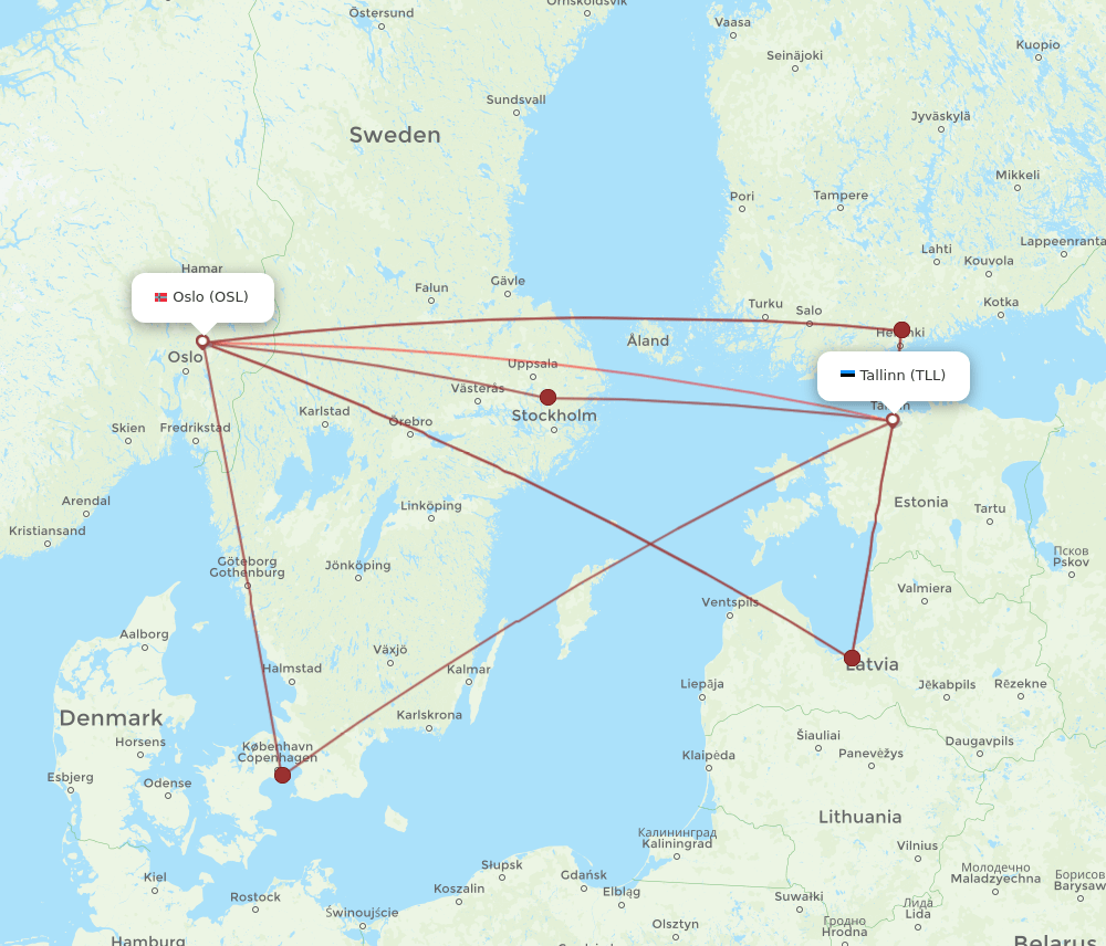 TLL-OSL flight routes