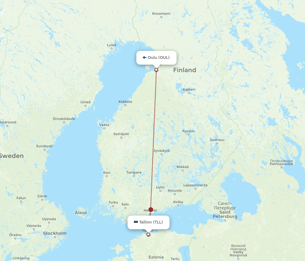 TLL-OUL flight routes