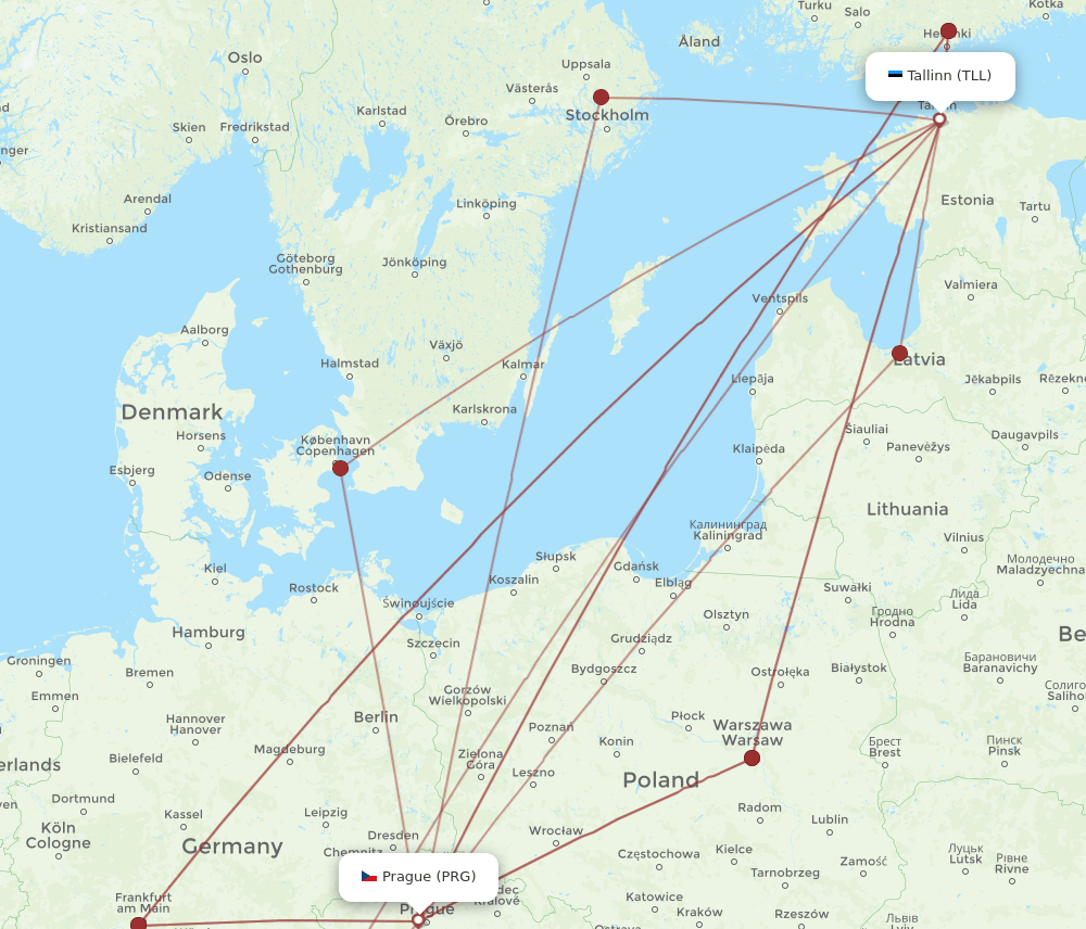 TLL-PRG flight routes