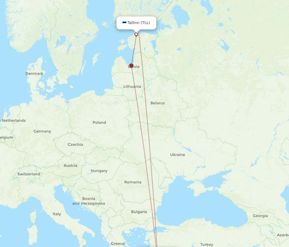 TLL to RHO flights and routes map