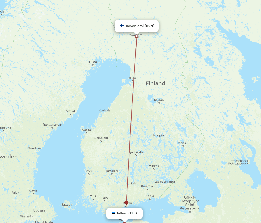 TLL to RVN flights and routes map