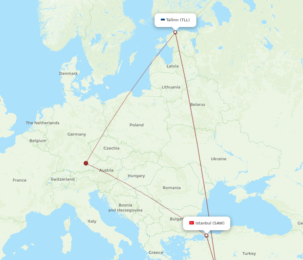 TLL-SAW flight routes