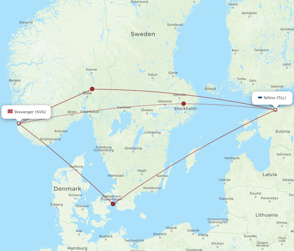 TLL-SVG flight routes