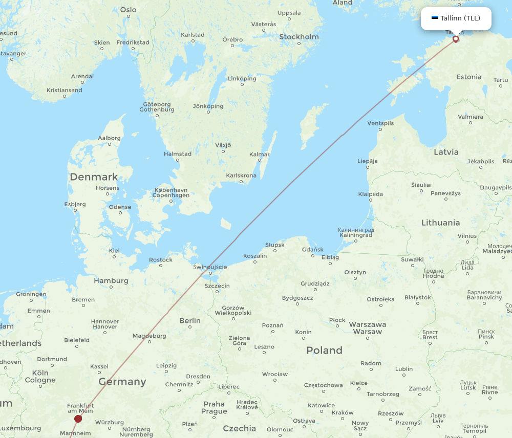 TLL to SXB flights and routes map