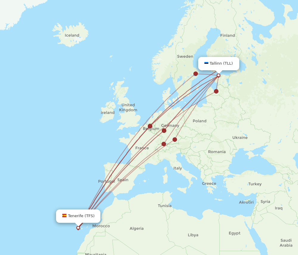 TLL-TFS flight routes