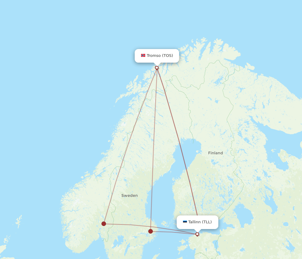 TLL-TOS flight routes