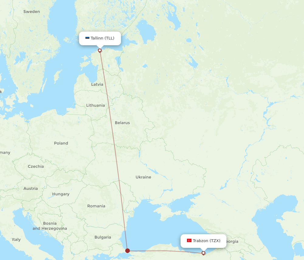 TLL-TZX flight routes