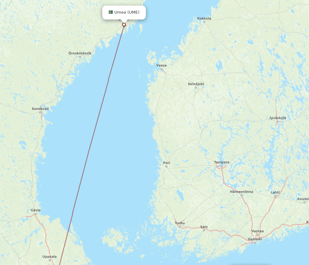 TLL-UME flight routes