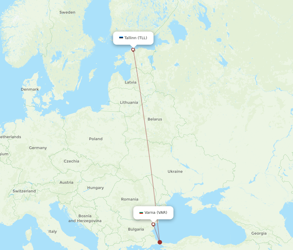 TLL-VAR flight routes