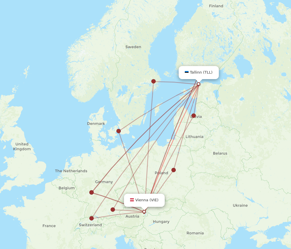 TLL-VIE flight routes