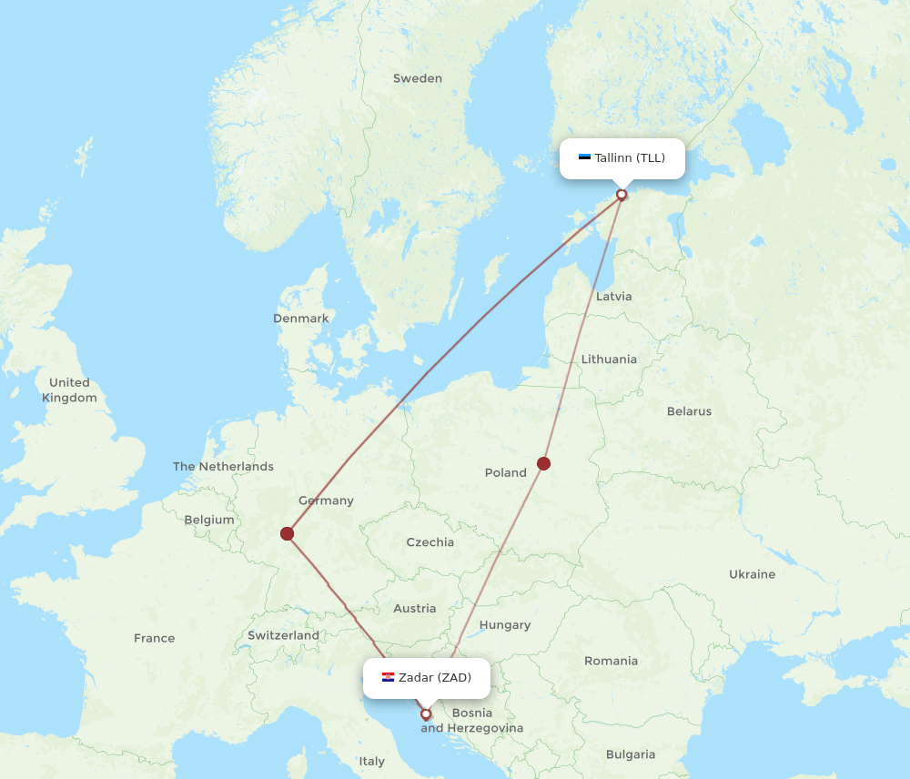 TLL-ZAD flight routes