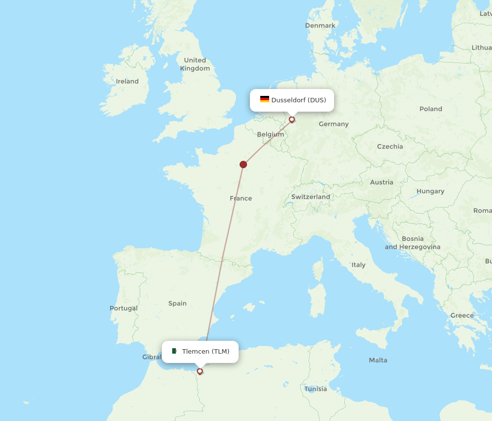 TLM-DUS flight routes