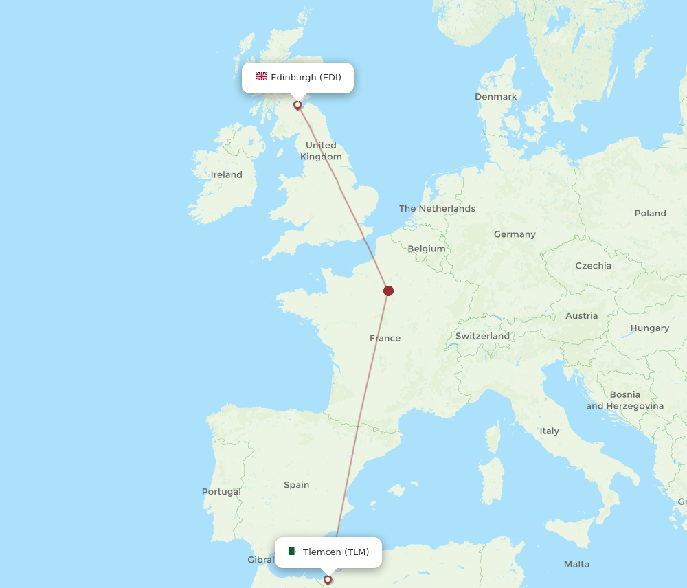 TLM to EDI flights and routes map