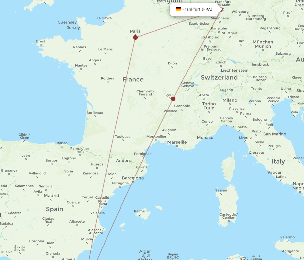 TLM to FRA flights and routes map