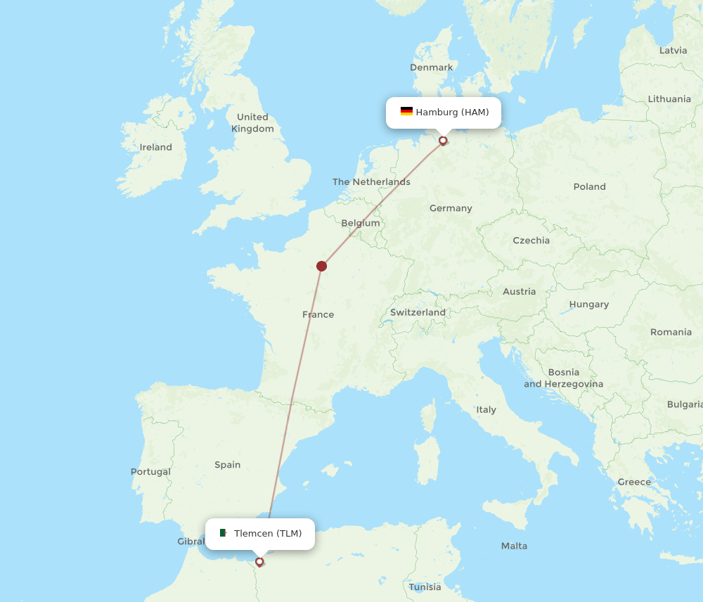 TLM-HAM flight routes