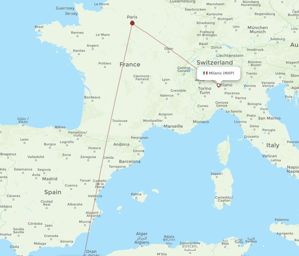 TLM-MXP flight routes