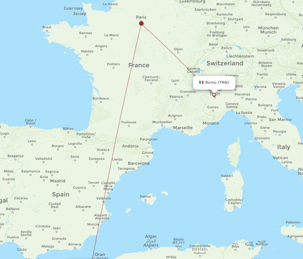 TLM-TRN flight routes