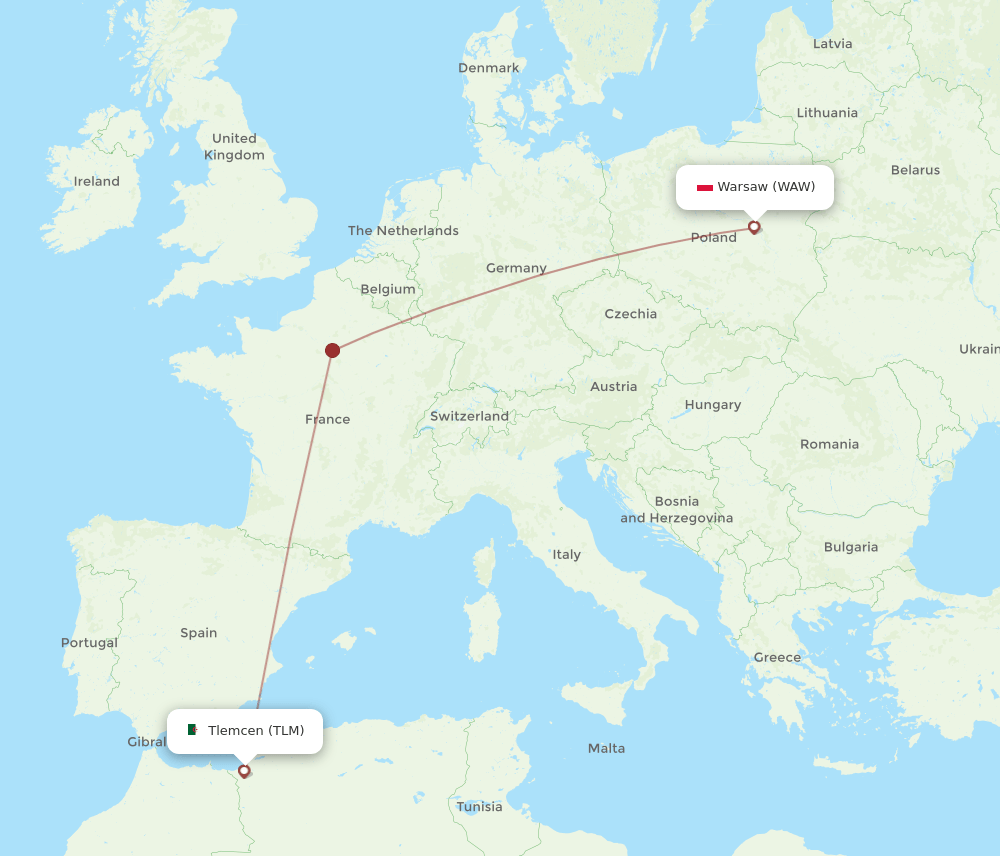 TLM-WAW flight routes