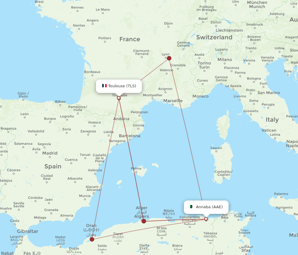 TLS-AAE flight routes