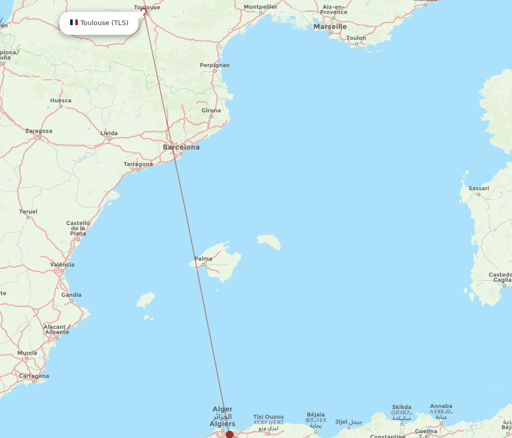 TLS-BLJ flight routes