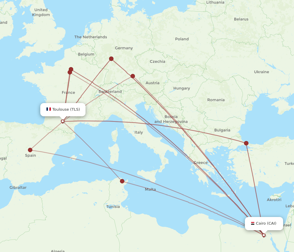 TLS-CAI flight routes