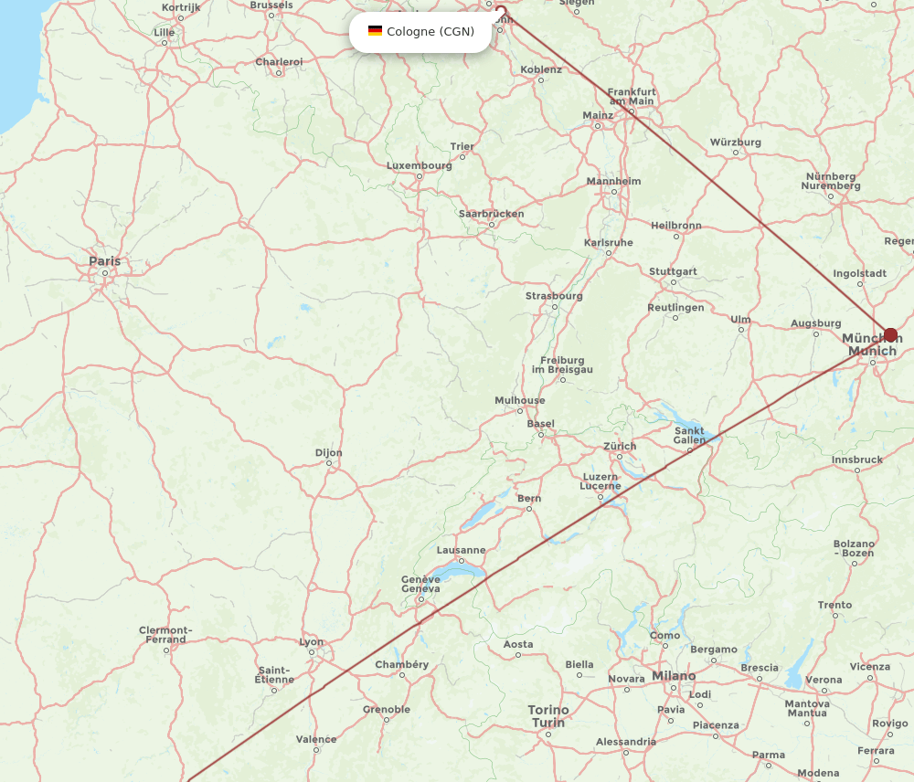 TLS-CGN flight routes