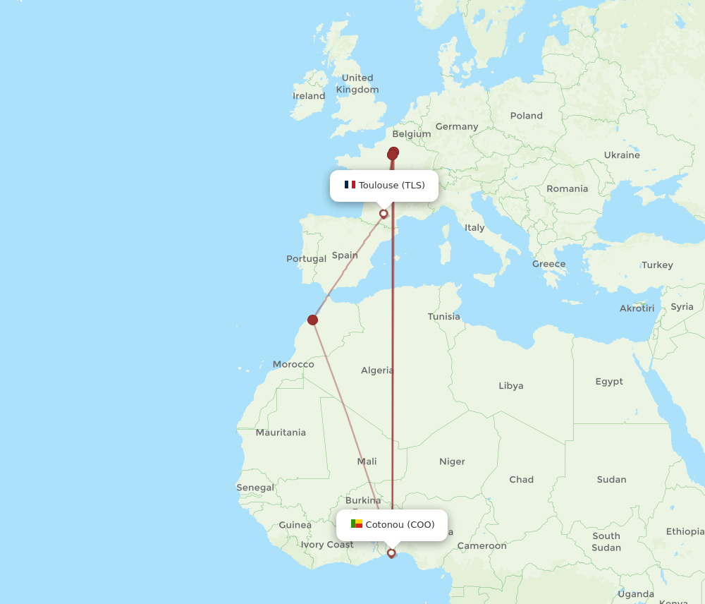TLS-COO flight routes
