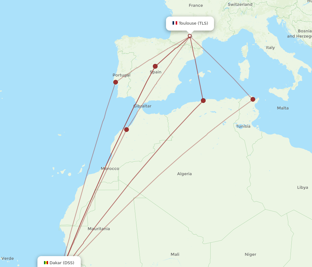 TLS-DSS flight routes