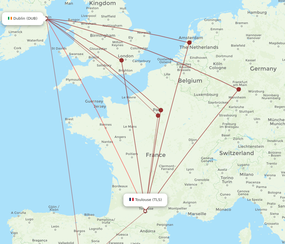 TLS-DUB flight routes