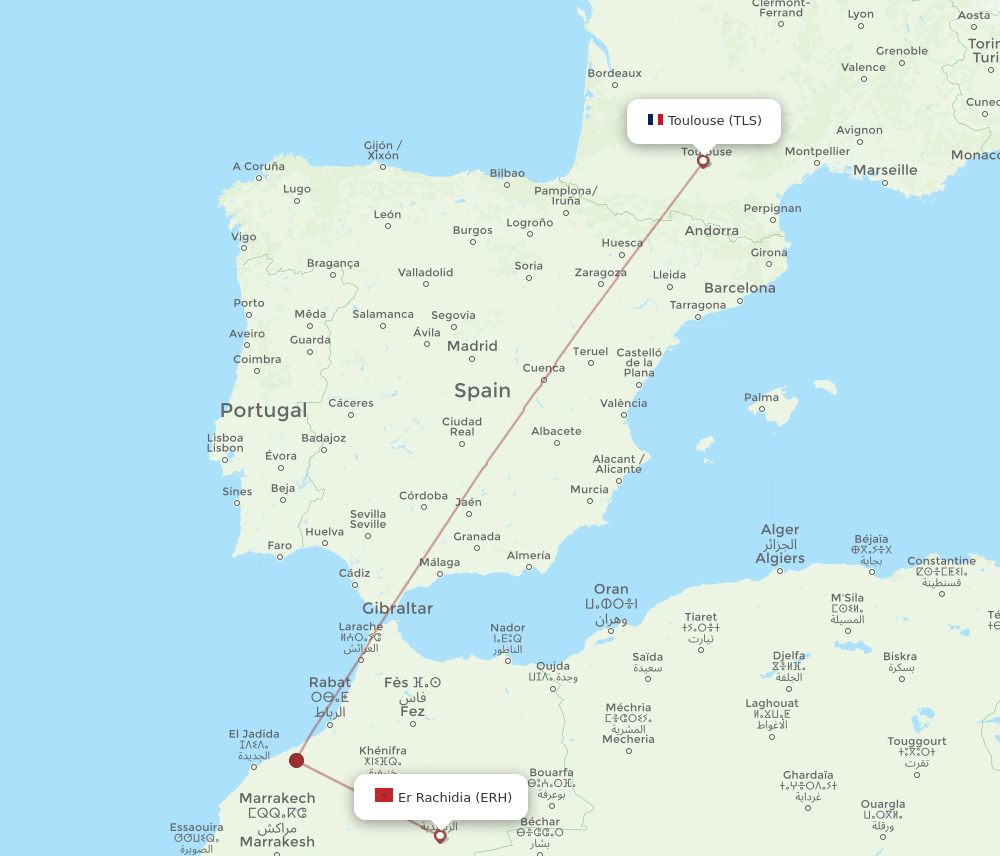 TLS-ERH flight routes