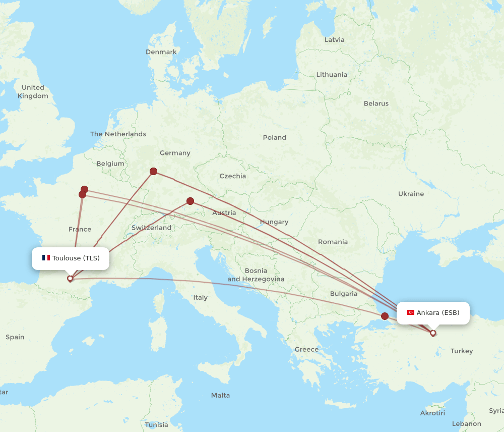 TLS-ESB flight routes