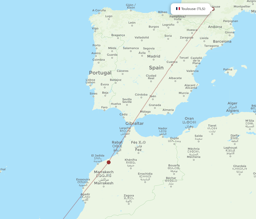 TLS-EUN flight routes