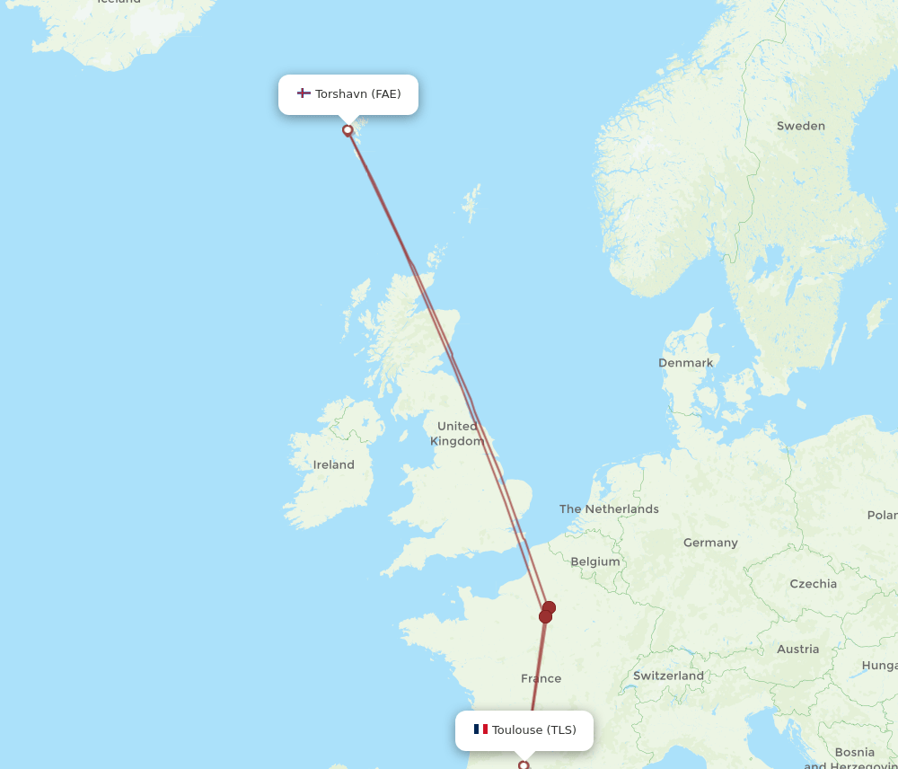 TLS-FAE flight routes