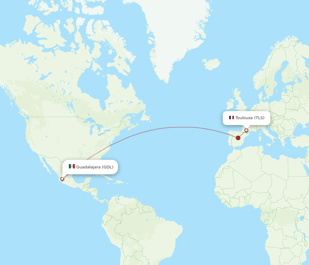 TLS-GDL flight routes