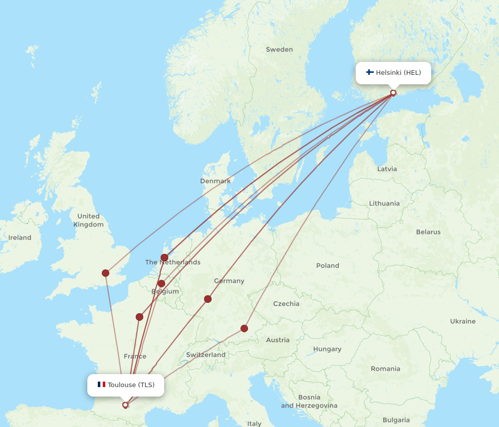TLS to HEL flights and routes map