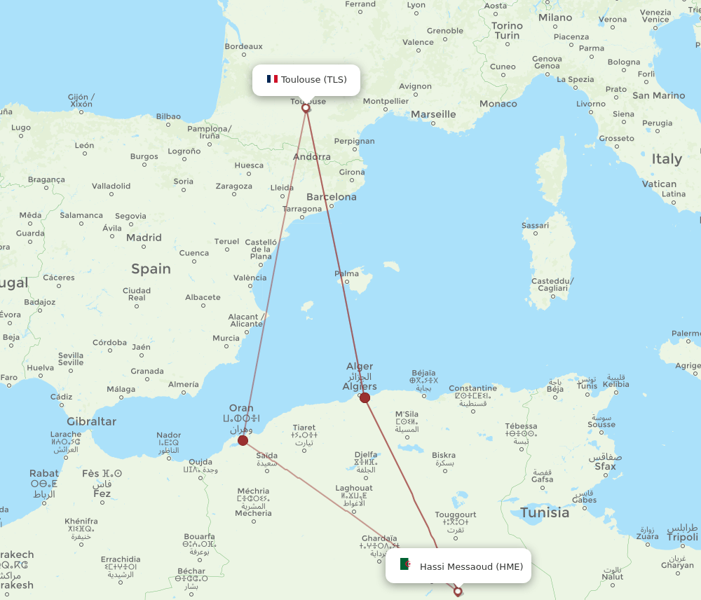 TLS-HME flight routes